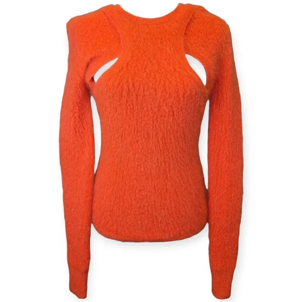 New Isabel Marant Cut Out Sweater Orange Mohair Trendy Influencer XL